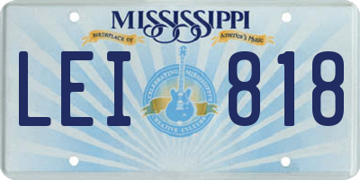 MS license plate LEI818