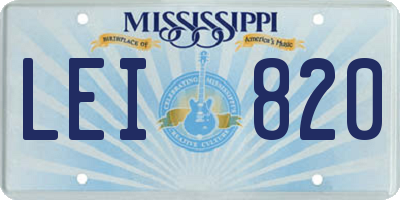 MS license plate LEI820