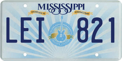 MS license plate LEI821