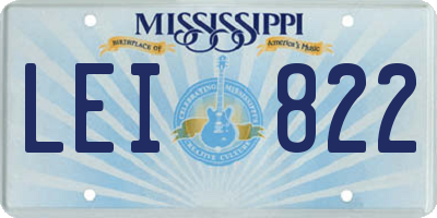 MS license plate LEI822