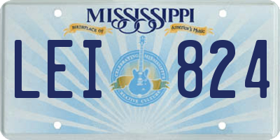 MS license plate LEI824