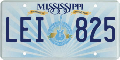 MS license plate LEI825