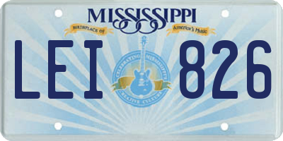 MS license plate LEI826