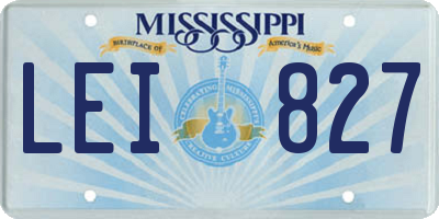 MS license plate LEI827