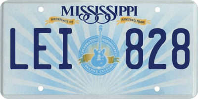 MS license plate LEI828