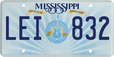 MS license plate LEI832