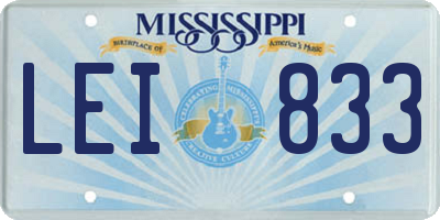 MS license plate LEI833