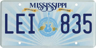 MS license plate LEI835