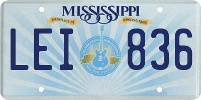 MS license plate LEI836