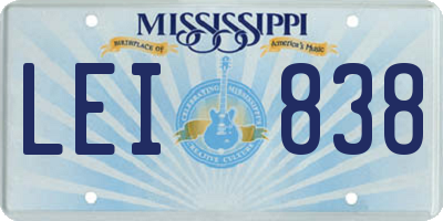 MS license plate LEI838