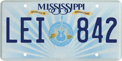 MS license plate LEI842