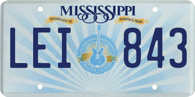 MS license plate LEI843