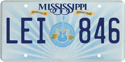 MS license plate LEI846