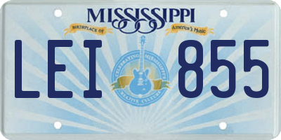 MS license plate LEI855