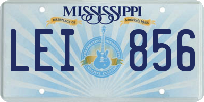 MS license plate LEI856