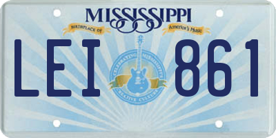 MS license plate LEI861