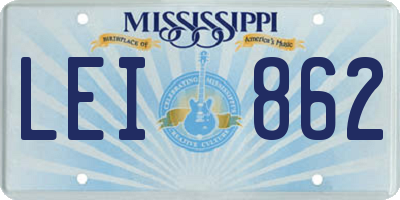 MS license plate LEI862