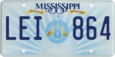 MS license plate LEI864