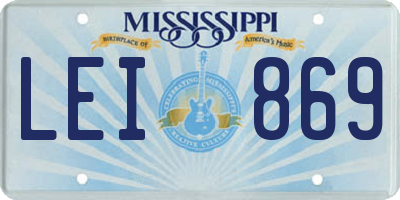 MS license plate LEI869