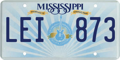 MS license plate LEI873