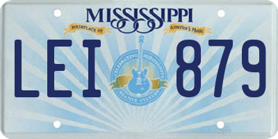 MS license plate LEI879
