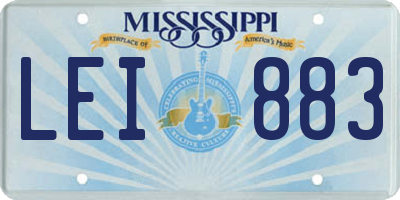 MS license plate LEI883