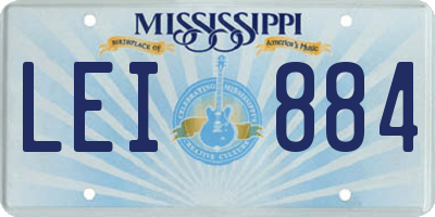 MS license plate LEI884