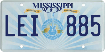 MS license plate LEI885