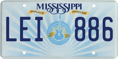MS license plate LEI886