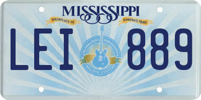 MS license plate LEI889