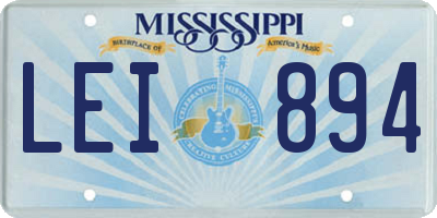 MS license plate LEI894