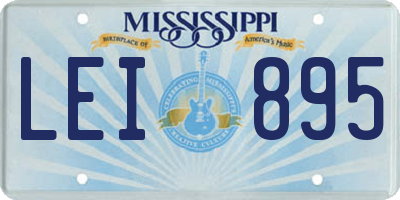 MS license plate LEI895
