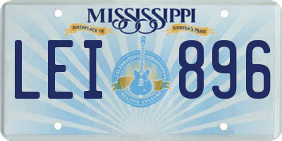 MS license plate LEI896