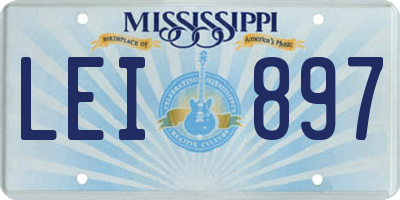MS license plate LEI897