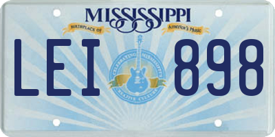 MS license plate LEI898