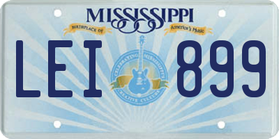 MS license plate LEI899