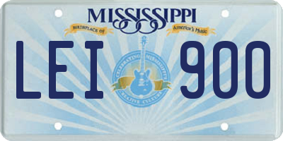 MS license plate LEI900