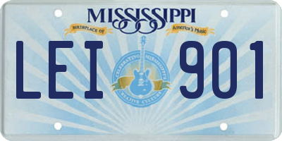 MS license plate LEI901