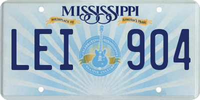 MS license plate LEI904