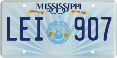 MS license plate LEI907