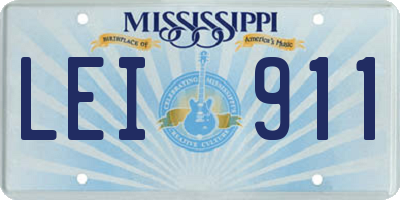 MS license plate LEI911