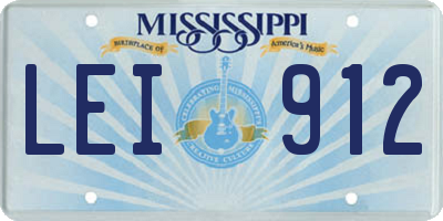 MS license plate LEI912