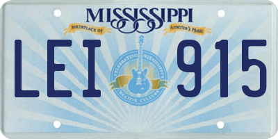 MS license plate LEI915