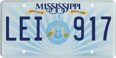 MS license plate LEI917