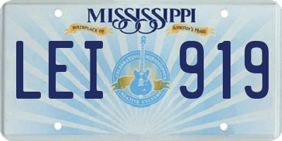 MS license plate LEI919