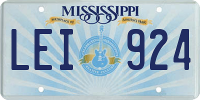 MS license plate LEI924