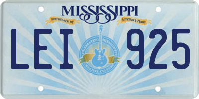 MS license plate LEI925