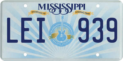 MS license plate LEI939