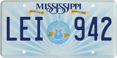 MS license plate LEI942