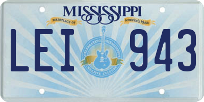 MS license plate LEI943